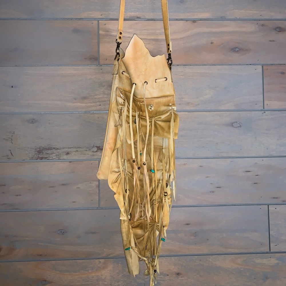 Free People leather crossbody tassel bag